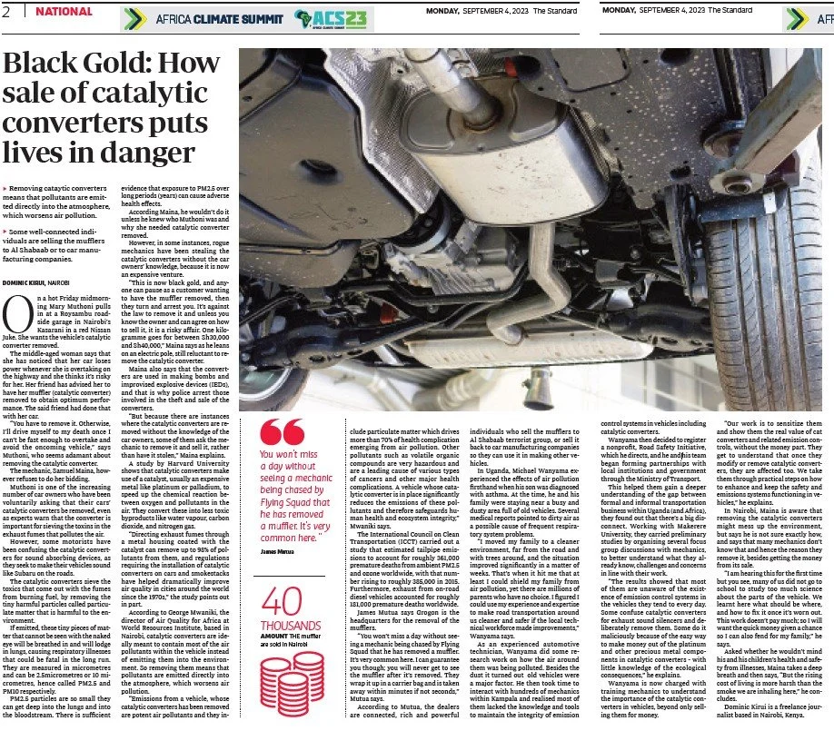 Black Gold: How Sale of Catalytic Converters Puts Lives in Danger